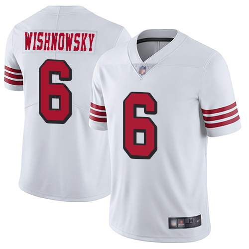 San Francisco 49ers Limited White Men Mitch Wishnowsky NFL Jersey 6 Rush Vapor Untouchable